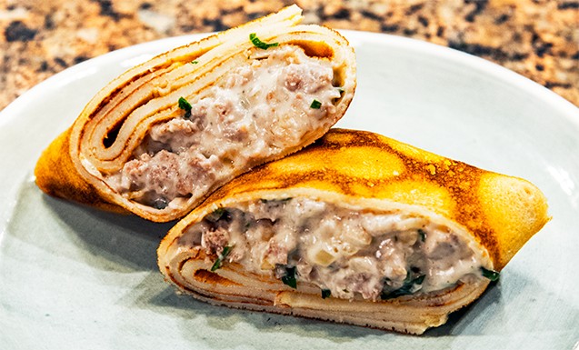 Самые вкусные блинчики с мясом
